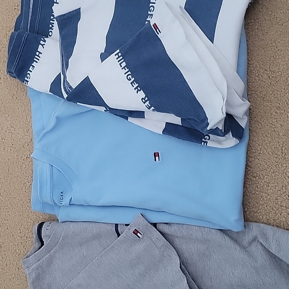 Tommy Hilfiger shirts. 1.. Light blue,  2.grey, and 3.striped sz med - Picture 5 of 5